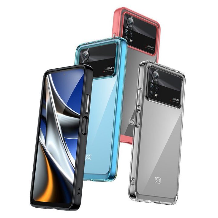 Outer Space dėklas Xiaomi Poco X4 Pro 5G su lanksčiu rėmeliu, mėlynos spalvos