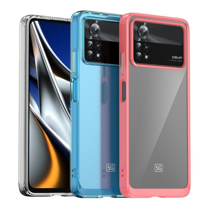 Outer Space dėklas Xiaomi Poco X4 Pro 5G su lanksčiu rėmeliu, mėlynos spalvos