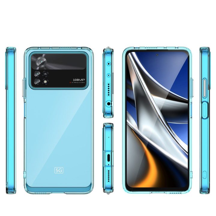 Outer Space dėklas Xiaomi Poco X4 Pro 5G su lanksčiu rėmeliu, mėlynos spalvos