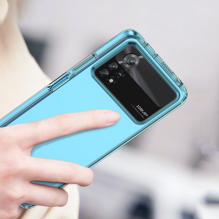 Outer Space dėklas Xiaomi Poco X4 Pro 5G su lanksčiu rėmeliu, mėlynos spalvos