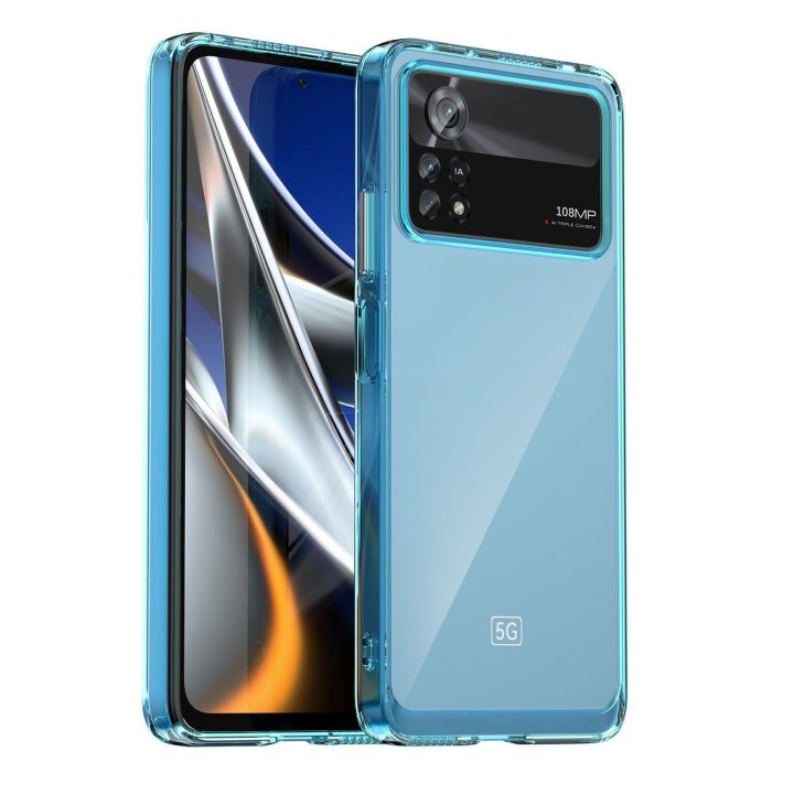 Outer Space dėklas Xiaomi Poco X4 Pro 5G su lanksčiu rėmeliu, mėlynos spalvos