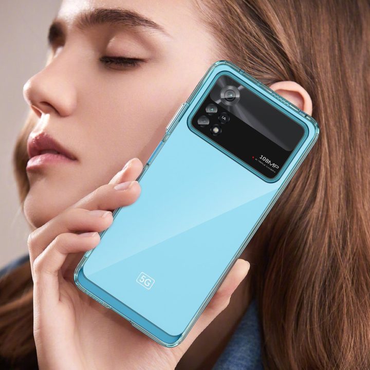 Outer Space dėklas Xiaomi Poco X4 Pro 5G su lanksčiu rėmeliu, mėlynos spalvos