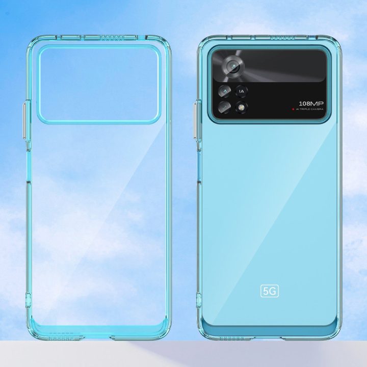 Outer Space dėklas Xiaomi Poco X4 Pro 5G su lanksčiu rėmeliu, mėlynos spalvos