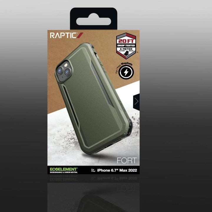 Raptic X-Doria Fort dėklas iPhone 14 Plus su MagSafe šarvuotu dangteliu, žalias