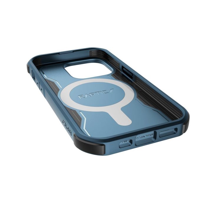 Raptic X-Doria Fort dėklas iPhone 14 Pro su MagSafe šarvuotu mėlynu dangteliu