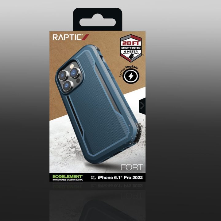 Raptic X-Doria Fort dėklas iPhone 14 Pro su MagSafe šarvuotu mėlynu dangteliu