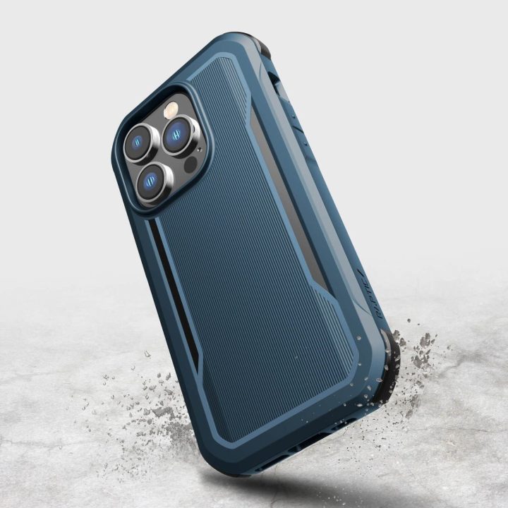 Raptic X-Doria Fort dėklas iPhone 14 Pro su MagSafe šarvuotu mėlynu dangteliu