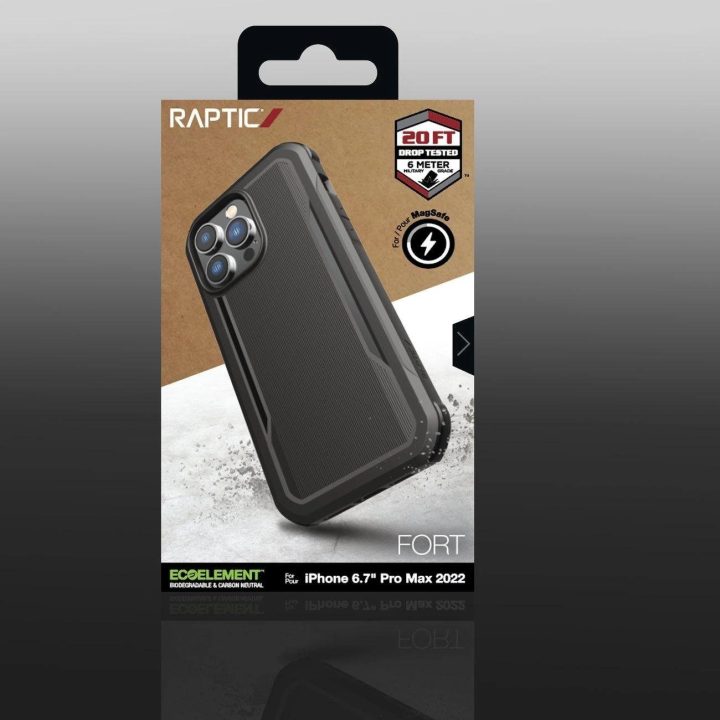 Raptic X-Doria Fort dėklas iPhone 14 Pro Max su MagSafe šarvuotu dangteliu, juodas