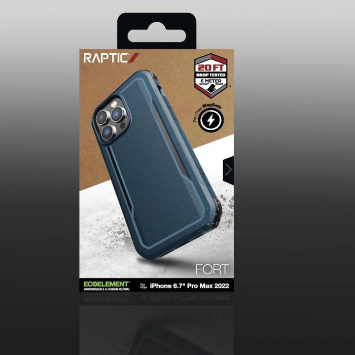 Raptic X-Doria Fort dėklas iPhone 14 Pro Max su MagSafe šarvuotu mėlynu dangteliu