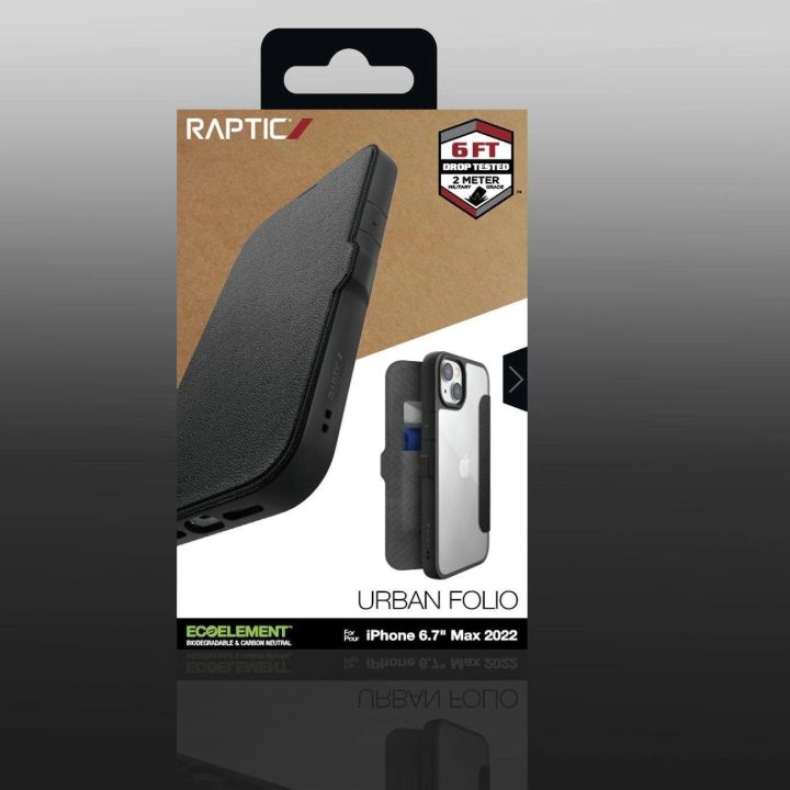 Raptic X-Doria Urban Folio dėklas iPhone 14 Plus , apverčiamasis dangtelis, juodas