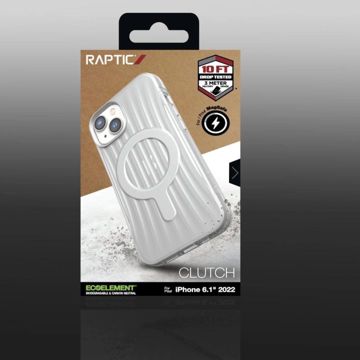 Raptic X-Doria Clutch dėklas iPhone 14 su MagSafe galiniu dangteliu skaidrus