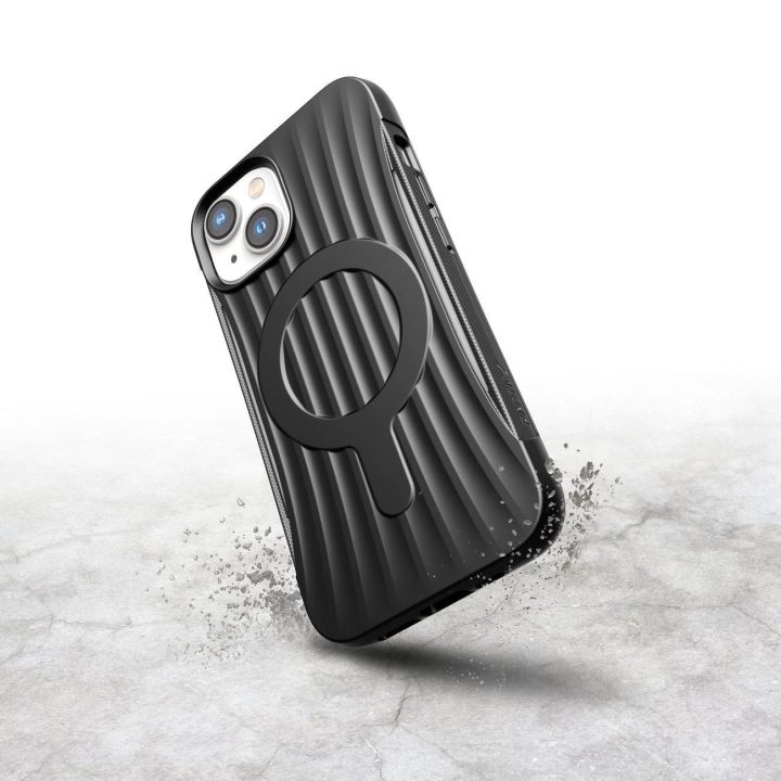 Raptic X-Doria Clutch dėklas iPhone 14 su MagSafe galiniu dangteliu, juodas