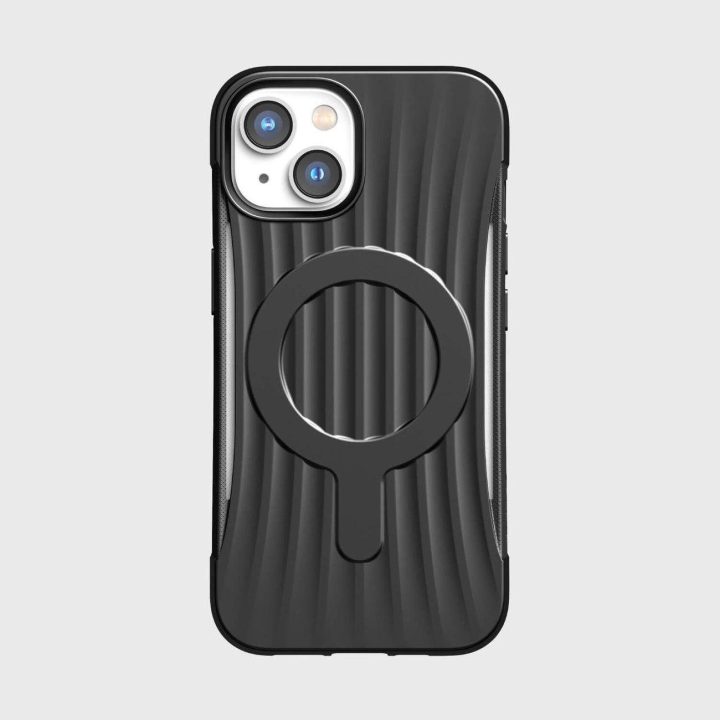 Raptic X-Doria Clutch dėklas iPhone 14 su MagSafe galiniu dangteliu, juodas