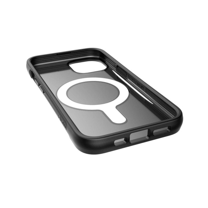 Raptic X-Doria Clutch dėklas iPhone 14 su MagSafe galiniu dangteliu, juodas