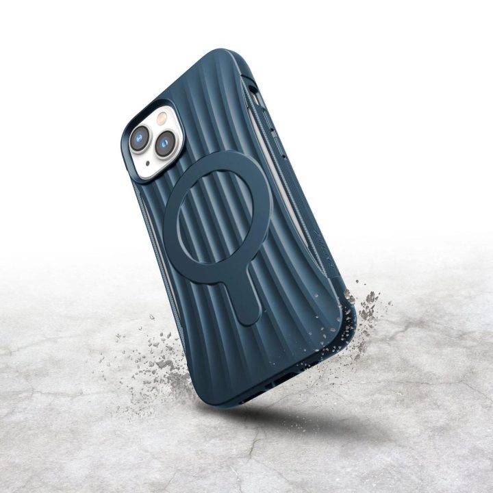 Raptic X-Doria Clutch dėklas iPhone 14 su MagSafe galiniu dangteliu, mėlynas