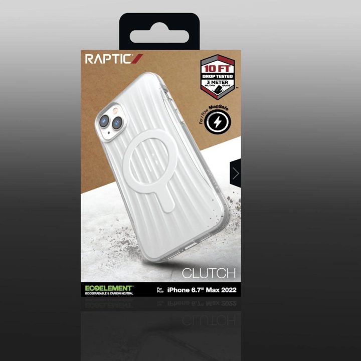 Raptic X-Doria Clutch dėklas iPhone 14 Plus su MagSafe galiniu dangteliu, skaidrus