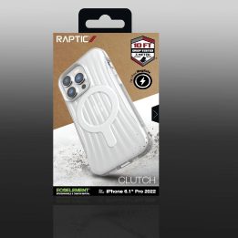 Raptic X-Doria Clutch dėklas iPhone 14 Pro su MagSafe galiniu dangteliu, skaidrus