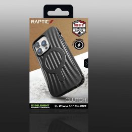 Raptic X-Doria Clutch dėklas iPhone 14 Pro su MagSafe galiniu dangteliu, juodas