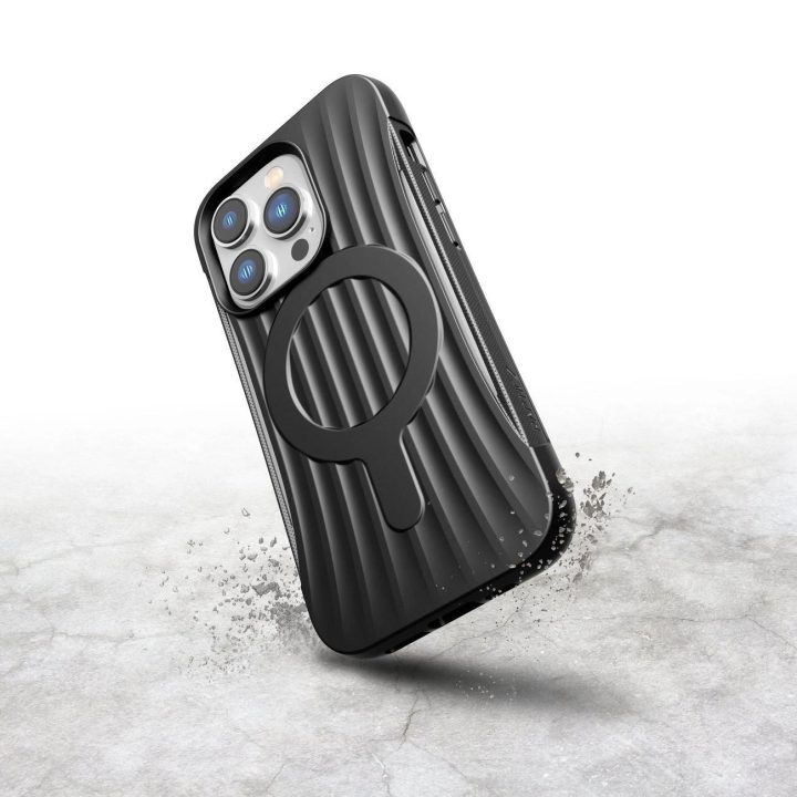 Raptic X-Doria Clutch dėklas iPhone 14 Pro su MagSafe galiniu dangteliu, juodas