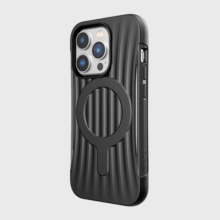 Raptic X-Doria Clutch dėklas iPhone 14 Pro su MagSafe galiniu dangteliu, juodas