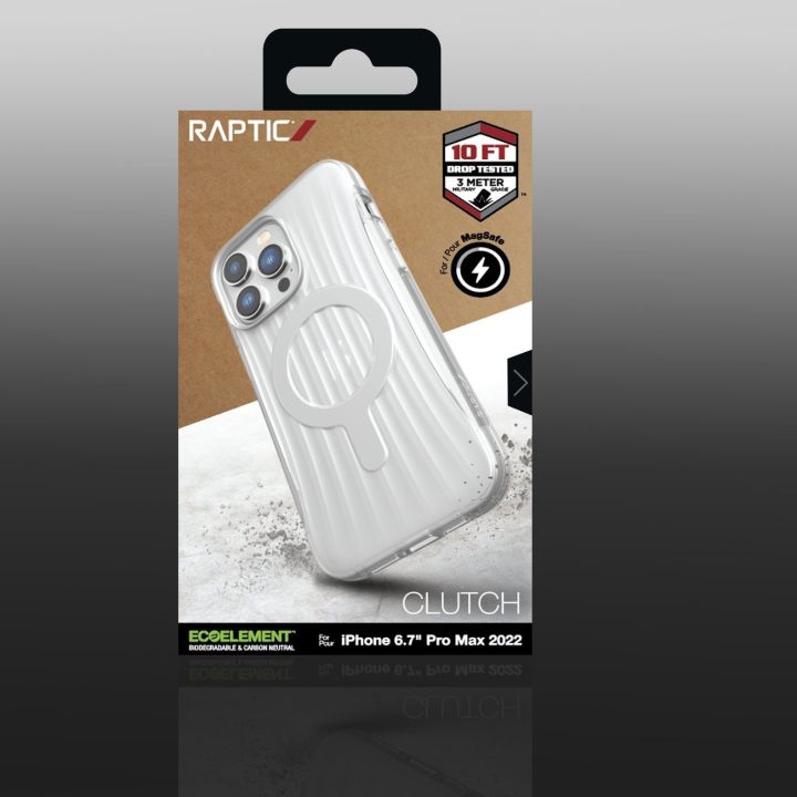Raptic X-Doria Clutch dėklas iPhone 14 Pro Max su MagSafe galiniu dangteliu, skaidrus