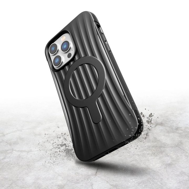 Raptic X-Doria Clutch dėklas iPhone 14 Pro Max su MagSafe galiniu dangteliu, juodas