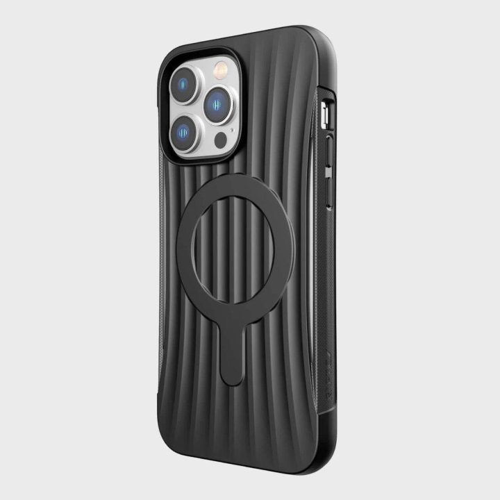 Raptic X-Doria Clutch dėklas iPhone 14 Pro Max su MagSafe galiniu dangteliu, juodas