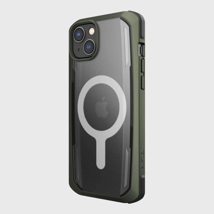 Raptic X-Doria saugus dėklas iPhone 14 Plus su MagSafe šarvuotu dangteliu, žalias