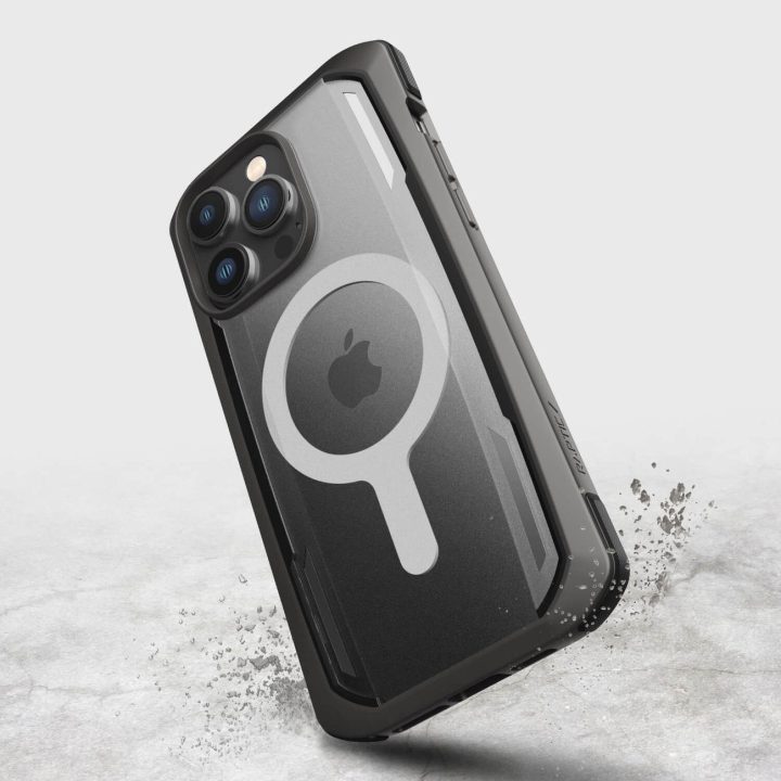 Raptic X-Doria saugus dėklas iPhone 14 Pro su MagSafe šarvuotu dangteliu, juodas