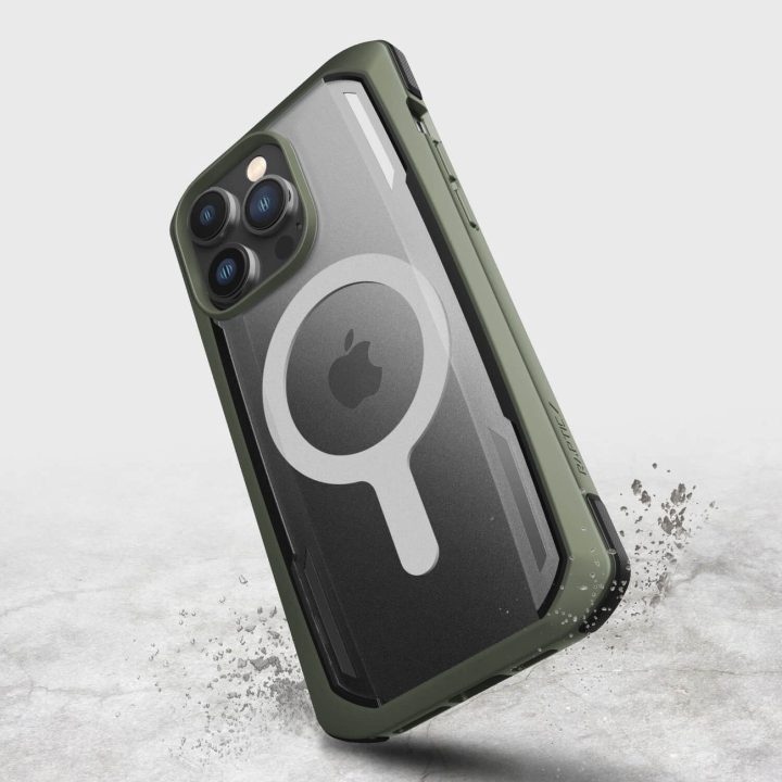 Raptic X-Doria saugus dėklas iPhone 14 Pro su MagSafe šarvuotu dangteliu, žalias