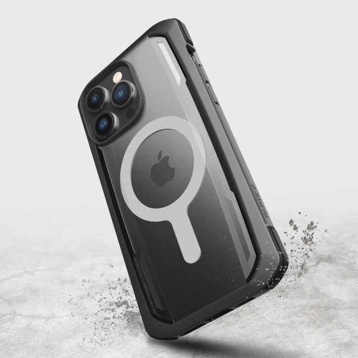 Raptic X-Doria saugus dėklas iPhone 14 Pro Max su MagSafe šarvuotu dangteliu, juodas