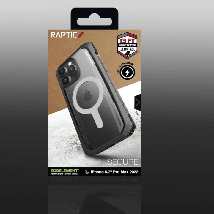 Raptic X-Doria saugus dėklas iPhone 14 Pro Max su MagSafe šarvuotu dangteliu, juodas