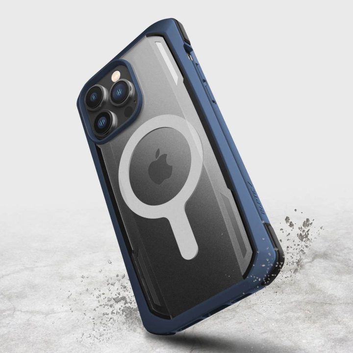 Raptic X-Doria saugus dėklas iPhone 14 Pro Max su MagSafe šarvuotu dangteliu, mėlynas