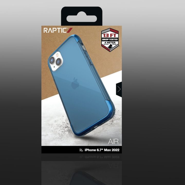 Raptic X-Doria Air dėklas iPhone 14 Plus su šarvuotu dangteliu, mėlynas