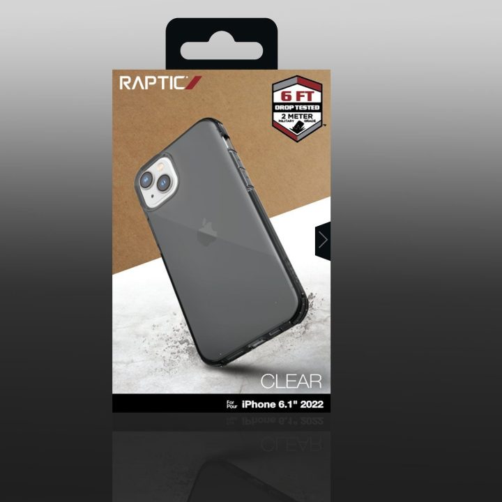 Raptic X-Doria skaidrus dėklas iPhone 14 šarvuotas dangtelis pilkas