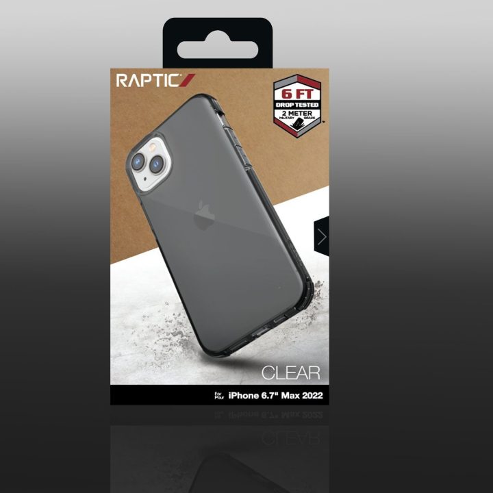 Raptic X-Doria skaidrus dėklas iPhone 14 Plus šarvuotas dangtelis pilkas