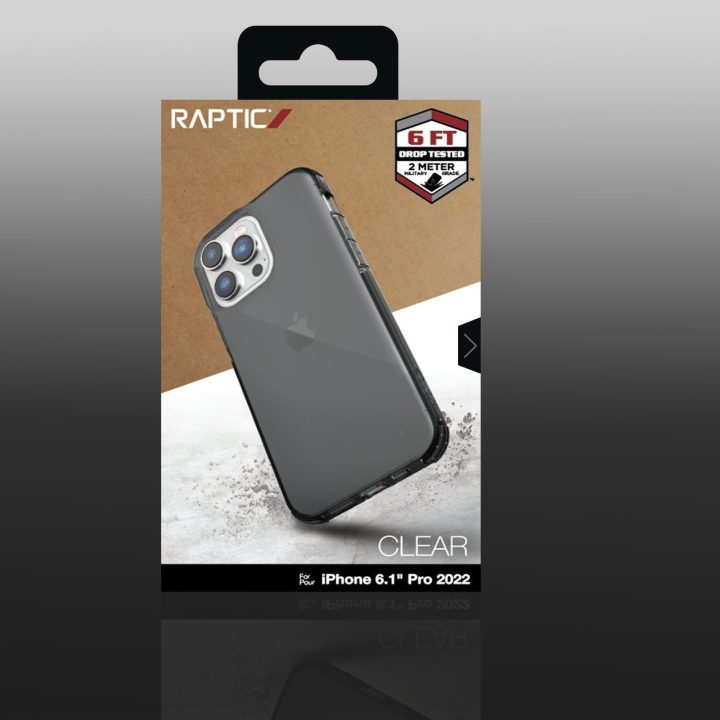 Raptic X-Doria skaidrus dėklas iPhone 14 Pro šarvuotas dangtelis pilkas