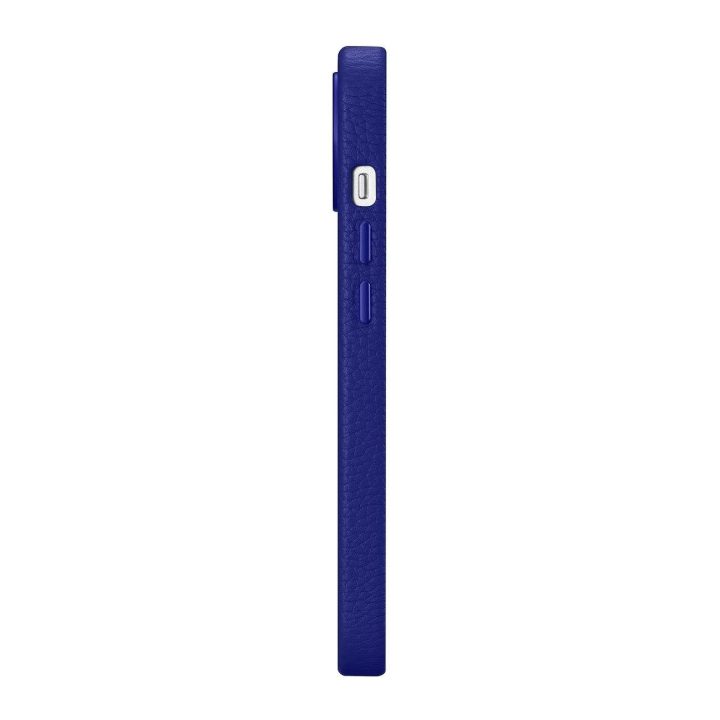 iCarer Litchi Premium odinis dėklas iPhone 14 magnetinis odinis dėklas su MagSafe tamsiai mėlynas (WMI14220709-DB)