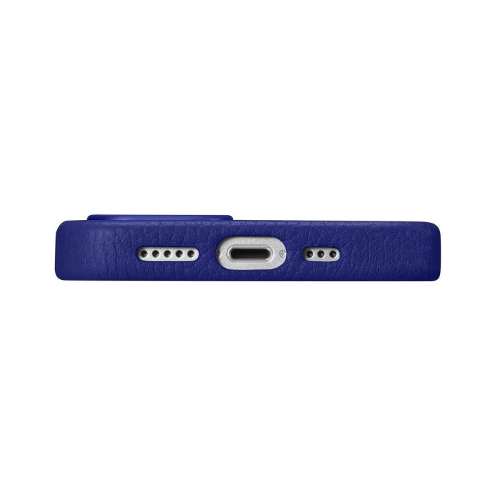 iCarer Litchi Premium odinis dėklas iPhone 14 Plus magnetinis odinis dėklas su MagSafe , tamsiai mėlynas (WMI14220711-DB)