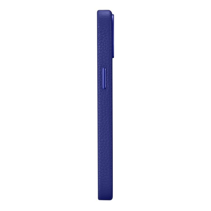 iCarer Litchi Premium odinis dėklas iPhone 14 Plus magnetinis odinis dėklas su MagSafe , tamsiai mėlynas (WMI14220711-DB)