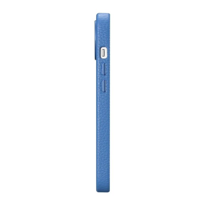 iCarer Litchi Premium odinis dėklas iPhone 14 Plus magnetinis odinis dėklas su MagSafe , šviesiai mėlynas (WMI14220711-LB)