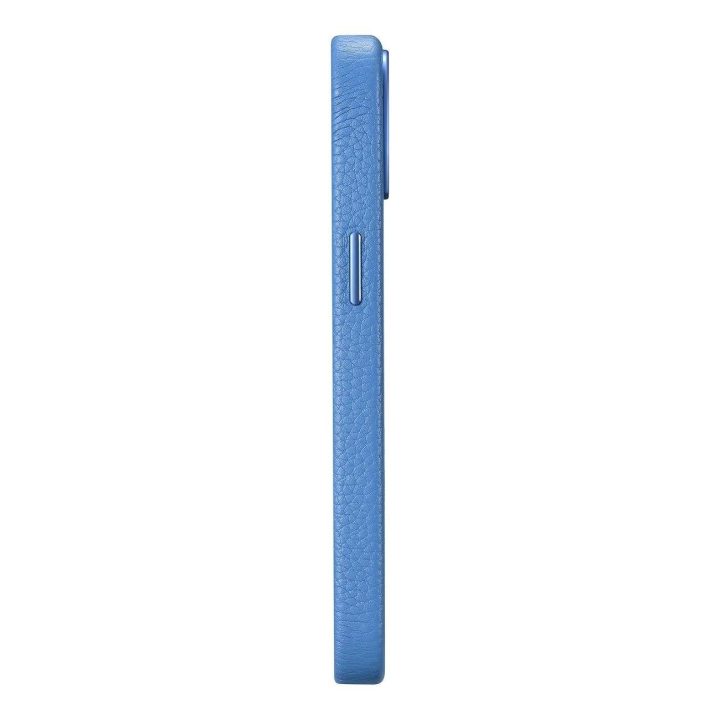 iCarer Litchi Premium odinis dėklas iPhone 14 Plus magnetinis odinis dėklas su MagSafe , šviesiai mėlynas (WMI14220711-LB)