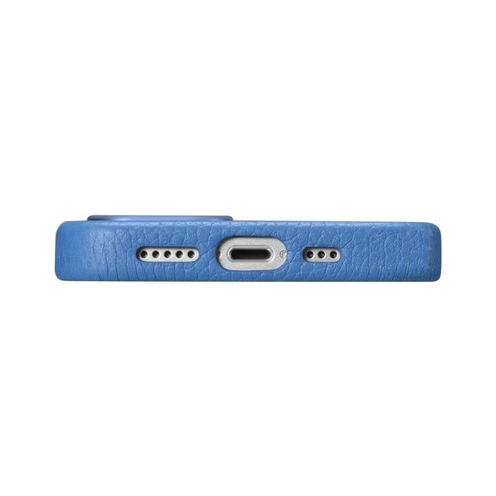 iCarer Litchi Premium odinis dėklas iPhone 14 Plus magnetinis odinis dėklas su MagSafe , šviesiai mėlynas (WMI14220711-LB)
