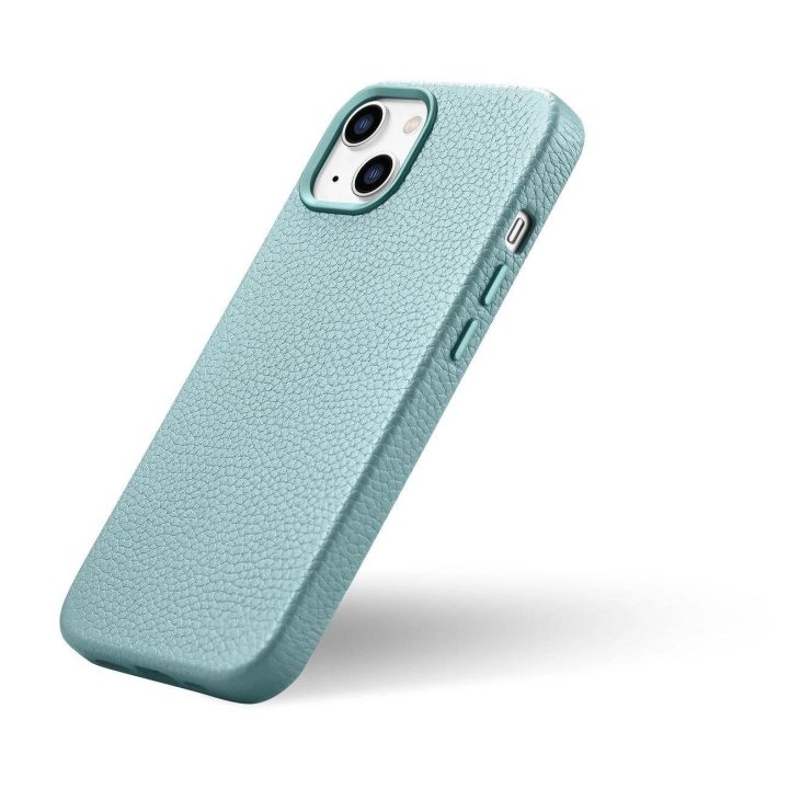 iCarer Litchi Premium odinis dėklas iPhone 14 Plus magnetinis odinis dėklas su MagSafe , žalias (WMI14220711-GN)