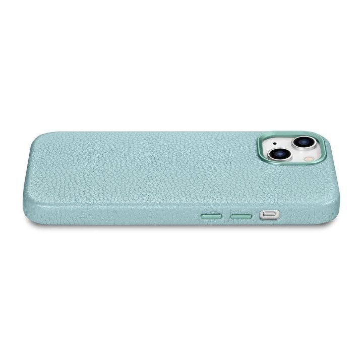 iCarer Litchi Premium odinis dėklas iPhone 14 Plus magnetinis odinis dėklas su MagSafe , žalias (WMI14220711-GN)