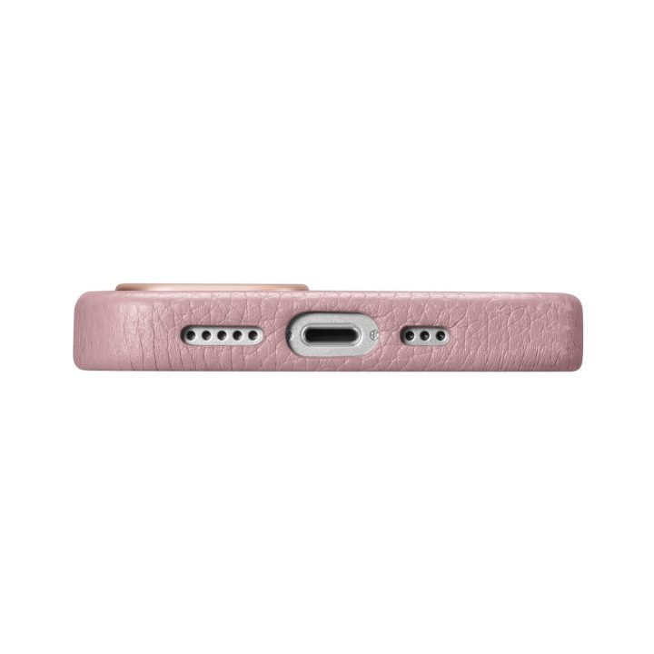 iCarer Litchi Premium odinis dėklas iPhone 14 Plus magnetinis odinis dėklas su MagSafe Pink (WMI14220711-PK)