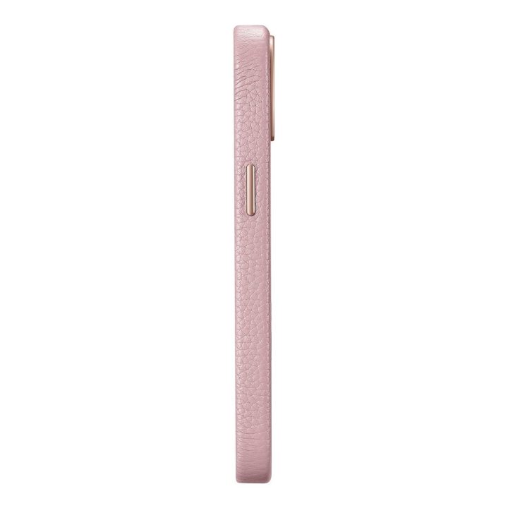 iCarer Litchi Premium odinis dėklas iPhone 14 Plus magnetinis odinis dėklas su MagSafe Pink (WMI14220711-PK)