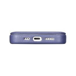 iCarer CE Premium Leather Folio dėklas iPhone 14 Pro Magnetinis atlenkiamas odinis Folio dėklas MagSafe Light Purple (WMI1422071