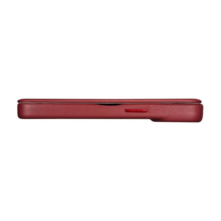 iCarer CE Premium Leather Folio dėklas iPhone 14 Plus , magnetinis atlenkiamas odinis dėklas MagSafe , raudonas (WMI14220715-RD)
