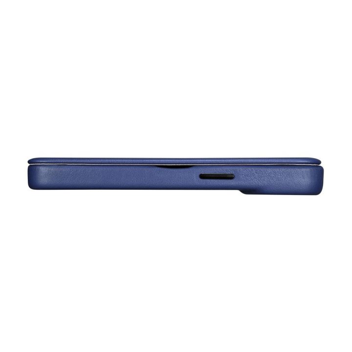iCarer CE Premium Leather Folio dėklas iPhone 14 Plus , magnetinis atlenkiamas odinis dėklas MagSafe , mėlynas (WMI14220715-BU)